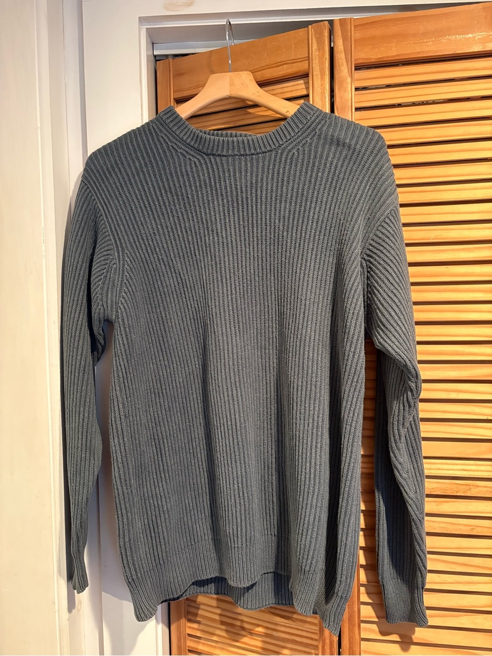 L.L. Bean Men’s 100% Cotton Ribbed Crewneck Sweater Fisherman Cabincore L Tall
